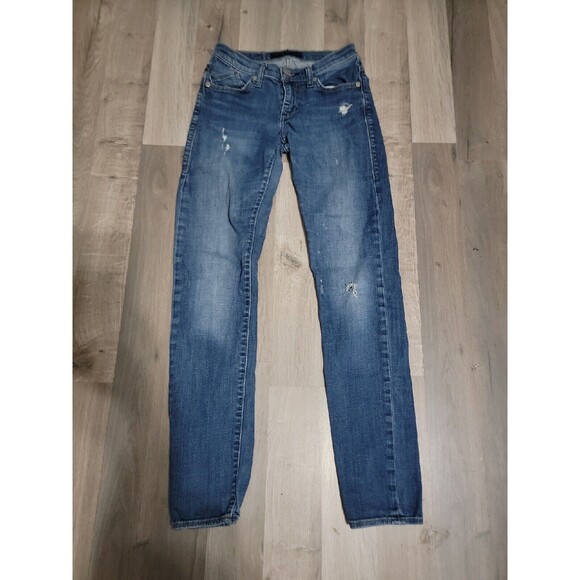 Rock & Republic Size M Berlin Distressed Skinny  Denim Jeans STRETCH - Picture 1 of 10